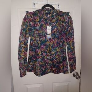 Joules Multicolor Floral Blouse Size 2